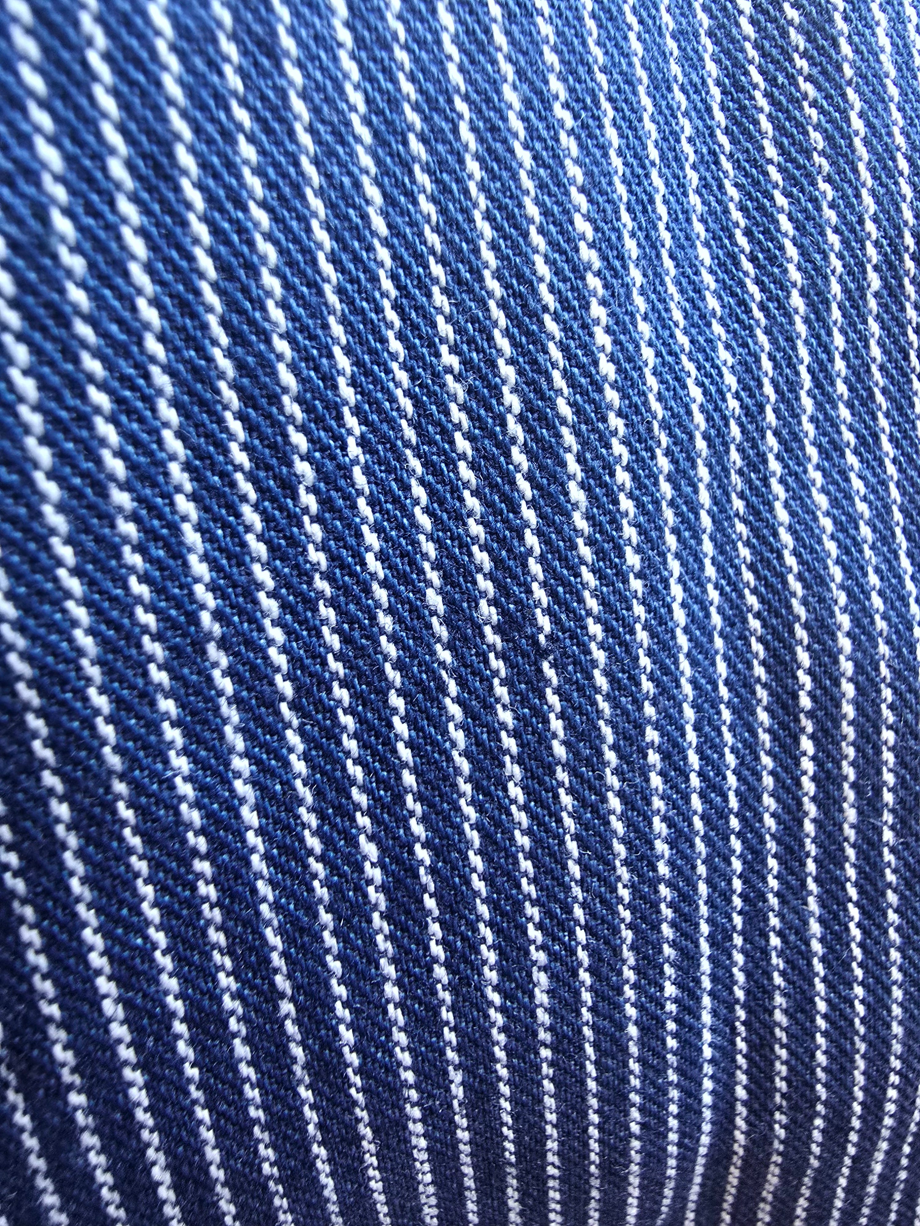The William Ellery Pocket Picnic Shirt in Striped Rope, showing the yard-dyed blue rope stripe pattern and fabric weight.