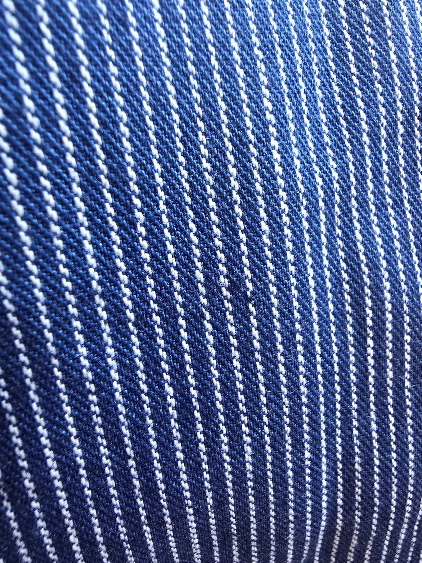 The William Ellery Pocket Picnic Shirt in Striped Rope, showing the yard-dyed blue rope stripe pattern and fabric weight.