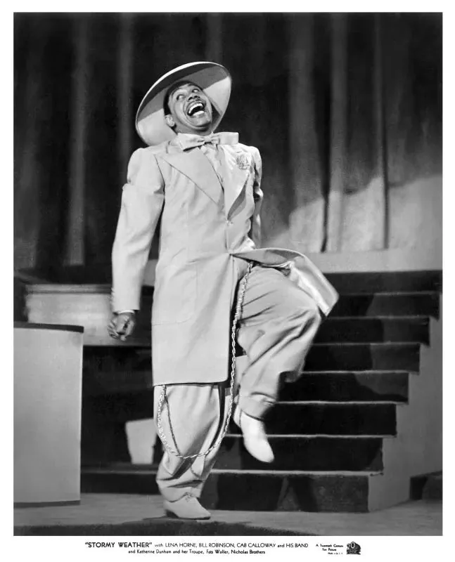 Cab Calloway in a zoot suit, publicity still from Stormy Weather, 1943