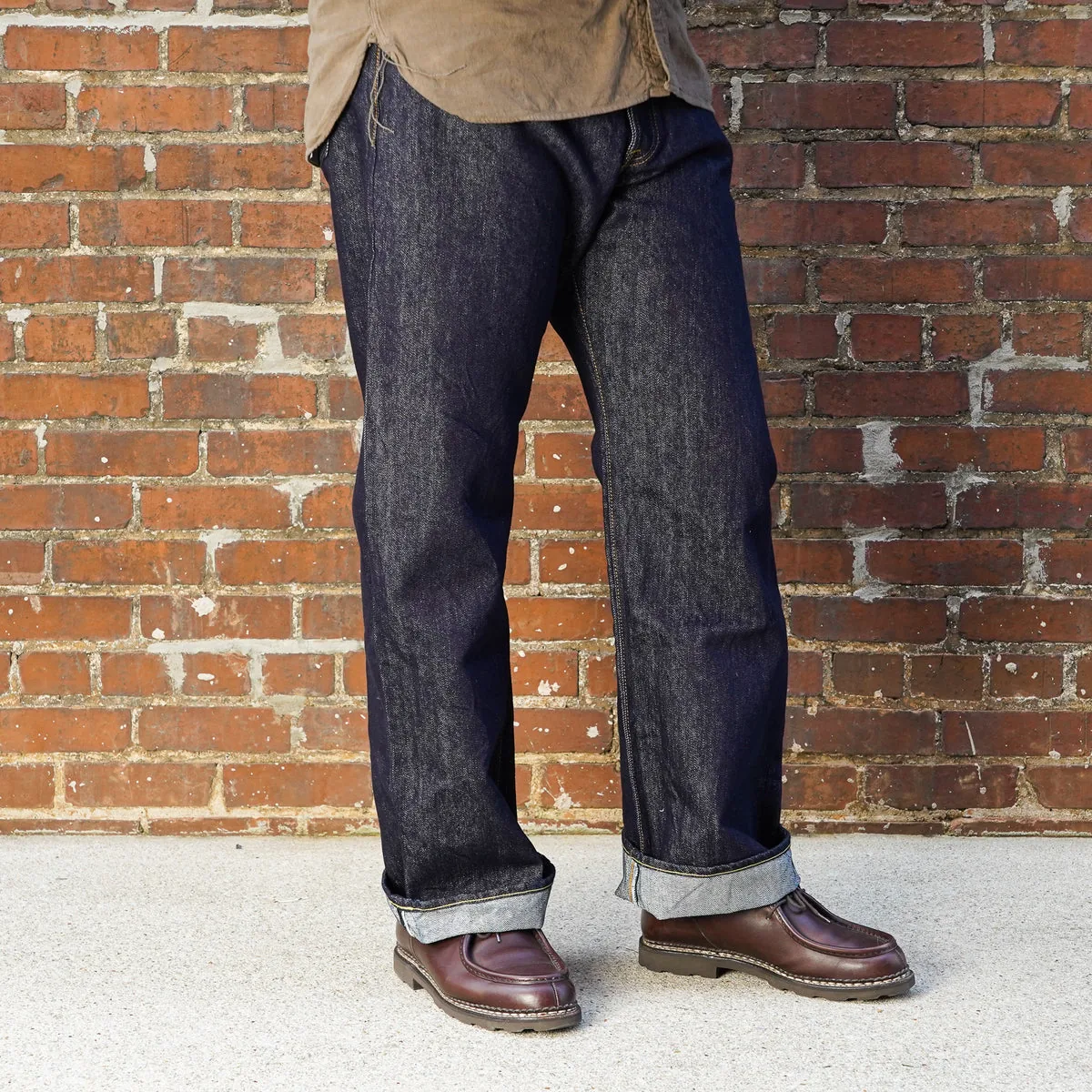 Samurai S310XX-WASHI selvedge denim jeans with a relaxed straight fit and high rise.